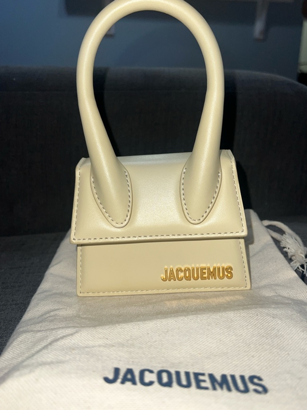 Jacquemus Mini Top-Handle Bag in Cream